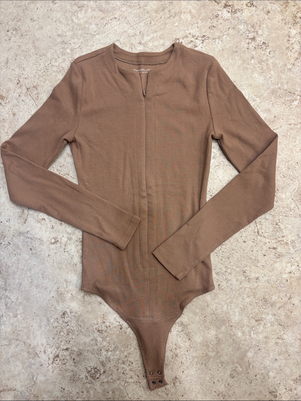 Abercrombie and Fitch Ribbed Zip up Bodysuit